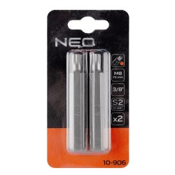 Spline bit, 3/8'', M8x75mm, S2, 2db (10-906) Spline bit, 3/8'', M8x75mm, S2, 2db (10-906)
