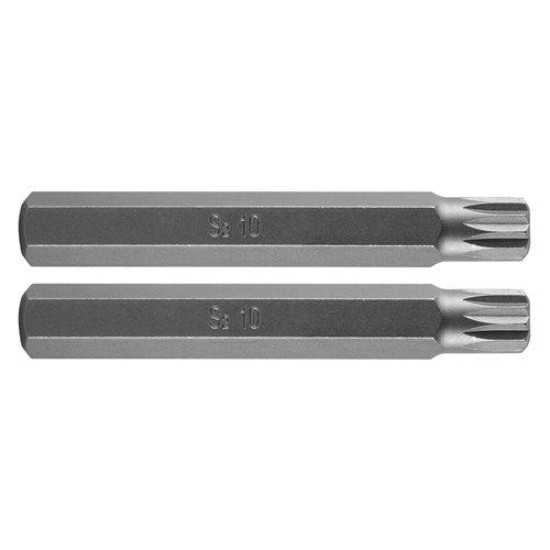 Spline bit, 3/8'', M10x75mm, S2, 2db (10-908)