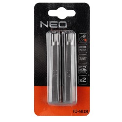 Spline bit, 3/8'', M10x75mm, S2, 2db (10-908) Spline bit, 3/8'', M10x75mm, S2, 2db (10-908)