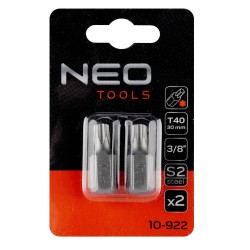 Torx bit, 3/8'', T40x30mm, S2, 2db (10-922) Torx bit, 3/8'', T40x30mm, S2, 2db (10-922)