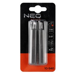 Torx bit, 3/8'', T30x75mm, S2, 2db (10-940) Torx bit, 3/8'', T30x75mm, S2, 2db (10-940)