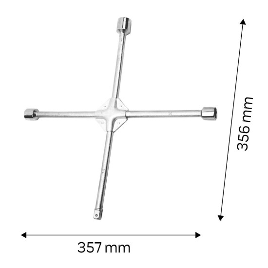 Kereszt kerékkulcs 17/19/22/1/2'' (11-100)