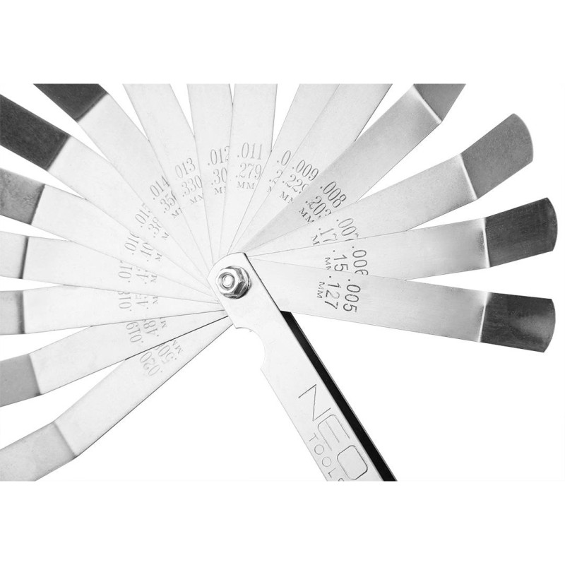 Hézagmérő készlet 16db bent (0.127 - 0.508mm) 65MN/rozsdamentes acél 16db, hajlított (11-192)