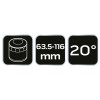 Olajszűrő leszedő fogó (20°), 63.5 - 116mm (11-240)