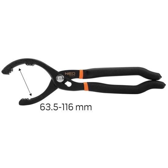 Olajszűrő leszedő fogó (20°), 63.5 - 116mm (11-240) Olajszűrő leszedő fogó (20°), 63.5 - 116mm (11-240)