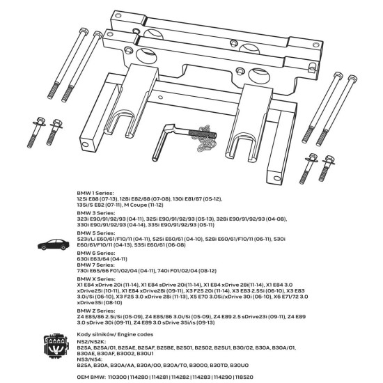 Vezérműtengely blokkoló készlet, BMW benzinmotorokhoz (11-311)