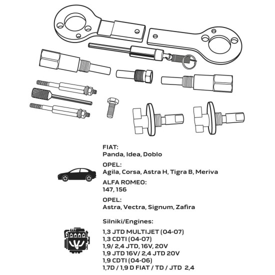 Vezérműtengely blokkoló készlet, Fiat/GM dízelmotorokhoz (11-323)