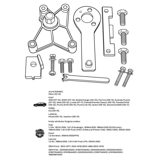 Vezérműtengely blokkoló készlet, Fiat/GM benzinmotorokhoz (11-324)