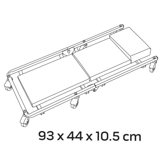 Szerelőágy, összecsukható aláfekvő, 930x440x105mm, 6,5kg (11-600)