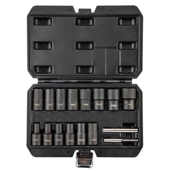 Dugókulcskészlet, sérült fejű csavarokhoz 16db 1/2”, 8, 10, 11, 12, 13, 14, 15, 16, 17, 19, 21, 22, 24, 27mm (11-920)