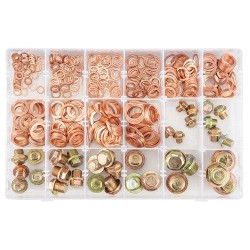 Olajleeresztő csavar és rézalátét készlet, 534db (11-974) Olajleeresztő csavar és rézalátét készlet, 534db (11-974)