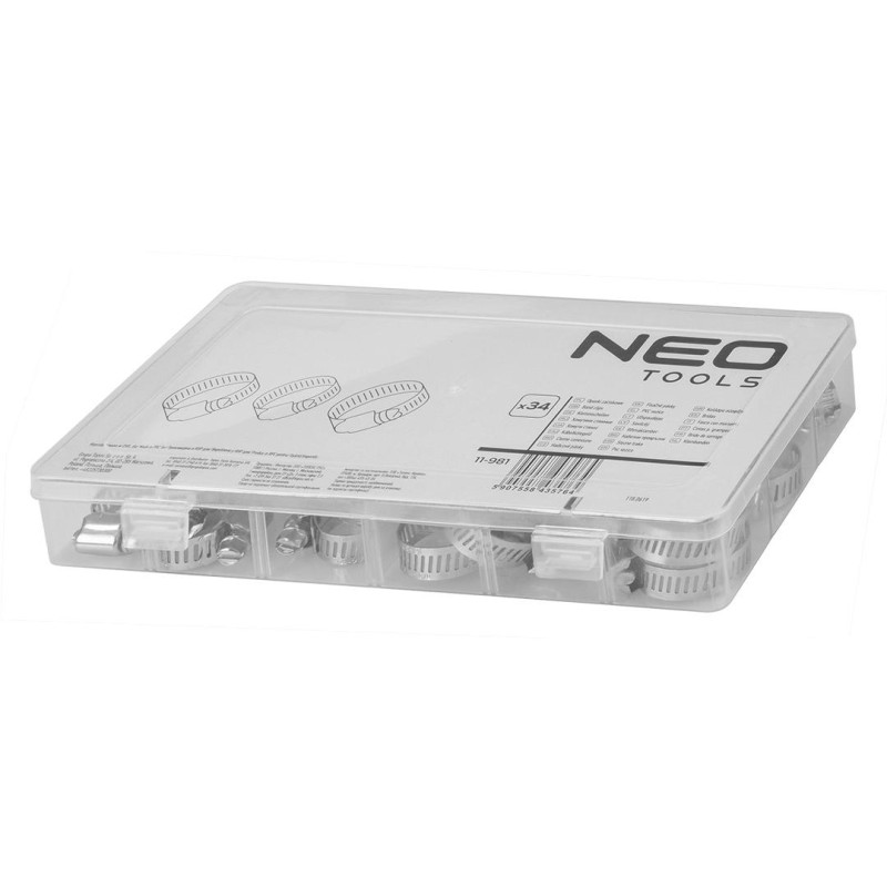 Tömlőbilincs készlet, 34db (11-981) Tömlőbilincs készlet, 34db (11-981)