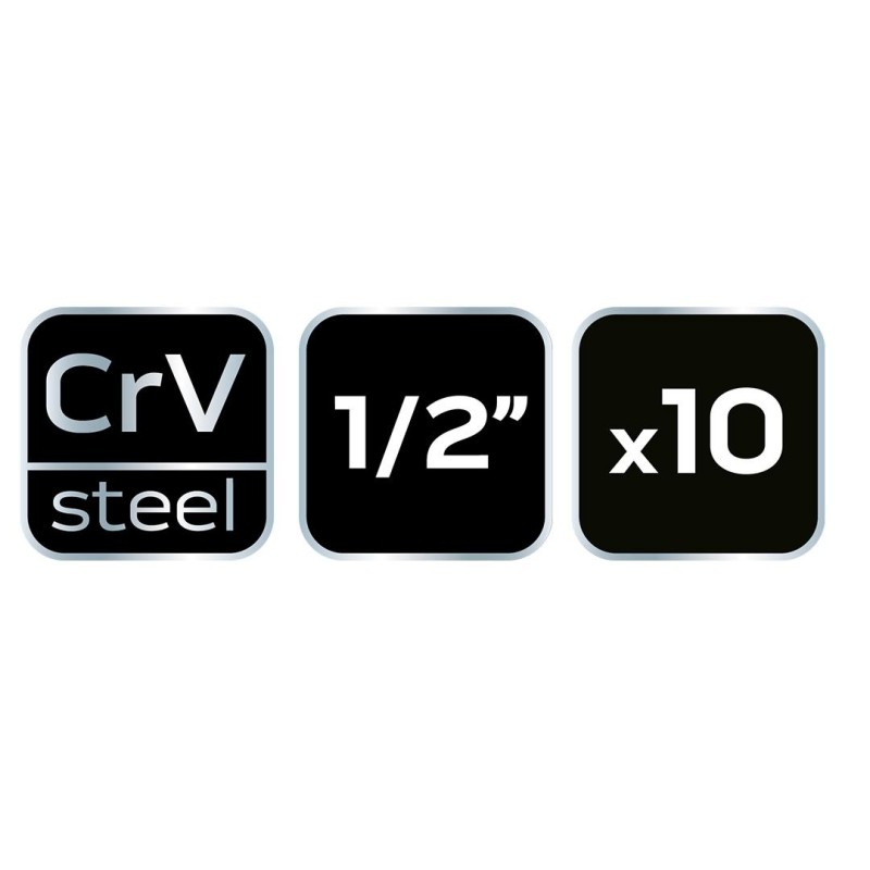 Gépi Dugókulcskészlet 1/2'' 10db 10-24 (12-101) Gépi Dugókulcskészlet 1/2'' 10db 10-24 (12-101)