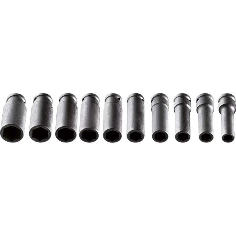 Gépi Dugókulcskészlet 1/2'' 10db HOSSZÚ 10-24 CR-MO (12-107)