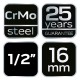 Gépi dugókulcs 1/2'', 16mm, Cr-Mo (12-216) Gépi dugókulcs 1/2'', 16mm, Cr-Mo (12-216)