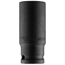 Hosszú Gépi dugókulcs 1/2'', 24mm, Cr-Mo (12-324) Hosszú Gépi dugókulcs 1/2'', 24mm, Cr-Mo (12-324)