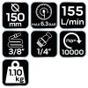 Pneumatikus excentercsiszoló 150mm, vákumos porelszívással (14-013) Pneumatikus excentercsiszoló 150mm, vákumos porelszívással (14-013)
