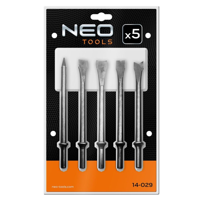 Vésőszár készlet pneumatikus vésőkalapácshoz 5db (14-029) Vésőszár készlet pneumatikus vésőkalapácshoz 5db (14-029)