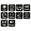 Pneumatikus ütvecsavarozó készlet 1/2'' 32kgm, dugókulcsokkal (14-502)