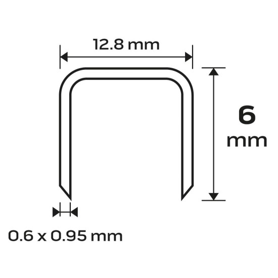 Tűzőkapocs, horganyzott 80-as tipus, pneumatikus tűzőgéphez (14-572), GA21, 6mm, 4000db (14-610)