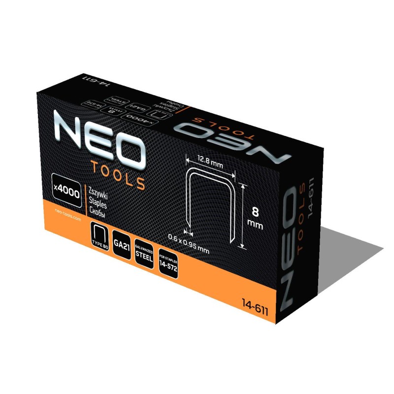 Tűzőkapocs, horganyzott 80-as tipus, pneumatikus tűzőgéphez (14-572), GA21, 8mm, 4000db (14-611) Tűzőkapocs, horganyzott 80-as tipus, pneumatikus tűzőgéphez (14-572), GA21, 8mm, 4000db (14-611)