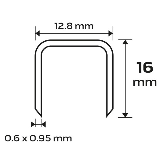 Tűzőkapocs, horganyzott 80-as tipus, pneumatikus tűzőgéphez (14-572), GA21, 16mm, 4000db (14-615)