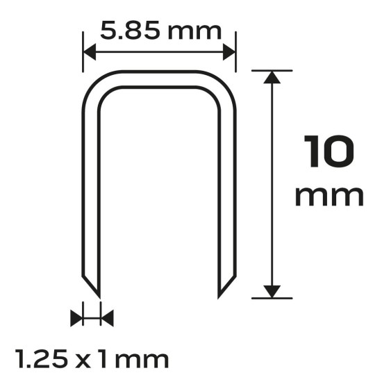 Tűzőkapocs, horganyzott 90-es tipus, pneumatikus tűzőgéphez (14-570), GA18, 10mm, 4000db (14-620)