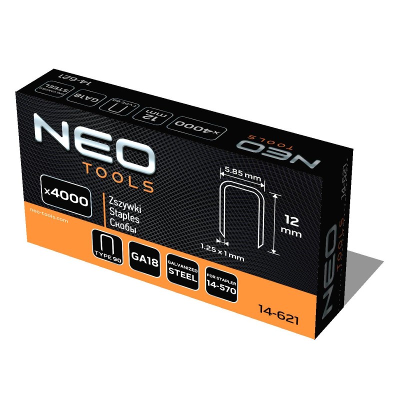 Tűzőkapocs, horganyzott 90-es tipus, pneumatikus tűzőgéphez (14-570), GA18, 12mm, 4000db (14-621) Tűzőkapocs, horganyzott 90-es tipus, pneumatikus tűzőgéphez (14-570), GA18, 12mm, 4000db (14-621)