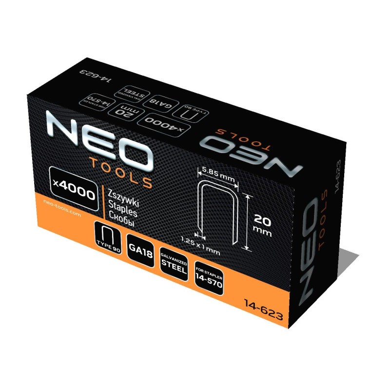 Tűzőkapocs, horganyzott 90-es tipus, pneumatikus tűzőgéphez (14-570), GA18, 20mm, 4000db (14-623) Tűzőkapocs, horganyzott 90-es tipus, pneumatikus tűzőgéphez (14-570), GA18, 20mm, 4000db (14-623)