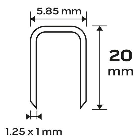 Tűzőkapocs, horganyzott 90-es tipus, pneumatikus tűzőgéphez (14-570), GA18, 20mm, 4000db (14-623)