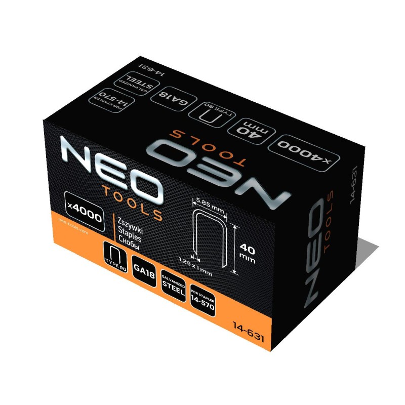 Tűzőkapocs, horganyzott 90-es tipus, pneumatikus tűzőgéphez (14-570), GA18, 40mm, 4000db (14-631) Tűzőkapocs, horganyzott 90-es tipus, pneumatikus tűzőgéphez (14-570), GA18, 40mm, 4000db (14-631)