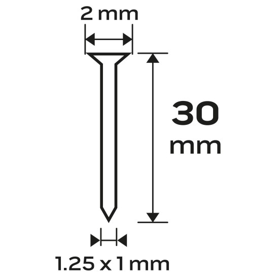 Tűzőszeg, horganyzott 300 (F) tipus, pneumatikus tűzőgéphez (14-570), GA18, 30mm, 4000db (14-654)