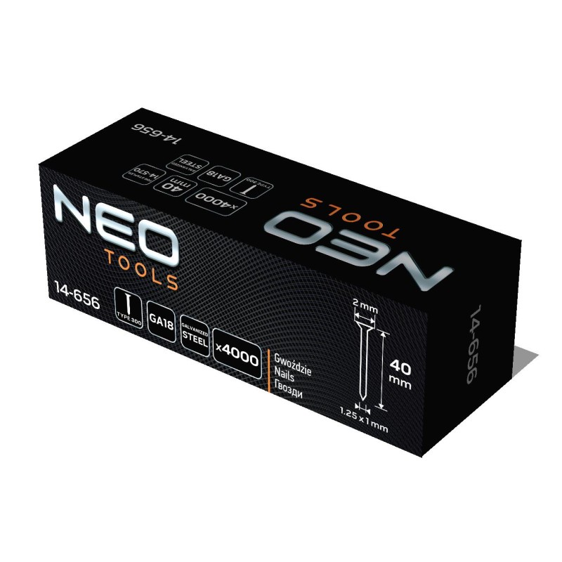 Tűzőszeg, horganyzott 300 (F) tipus, pneumatikus tűzőgéphez (14-570), GA18, 40mm, 4000db (14-656)