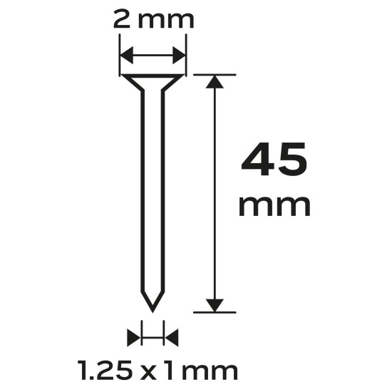 Tűzőszeg, horganyzott 300 (F) tipus, pneumatikus tűzőgéphez (14-570), GA18, 45mm, 4000db (14-657)