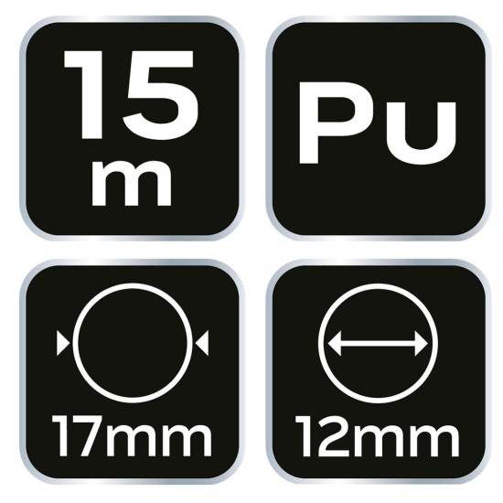 Pneumatikus spiráltömlő, 12 x 17mm x 15m, PU (14-802)