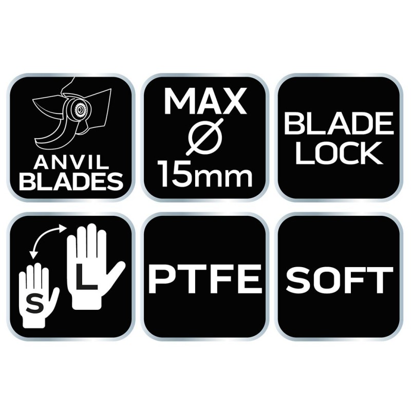 Metszőolló, rávágó, max.15mm, teflon bevonat, állítható pengenyílás, 185mm (15-201) Metszőolló, rávágó, max.15mm, teflon bevonat, állítható pengenyílás, 185mm (15-201)