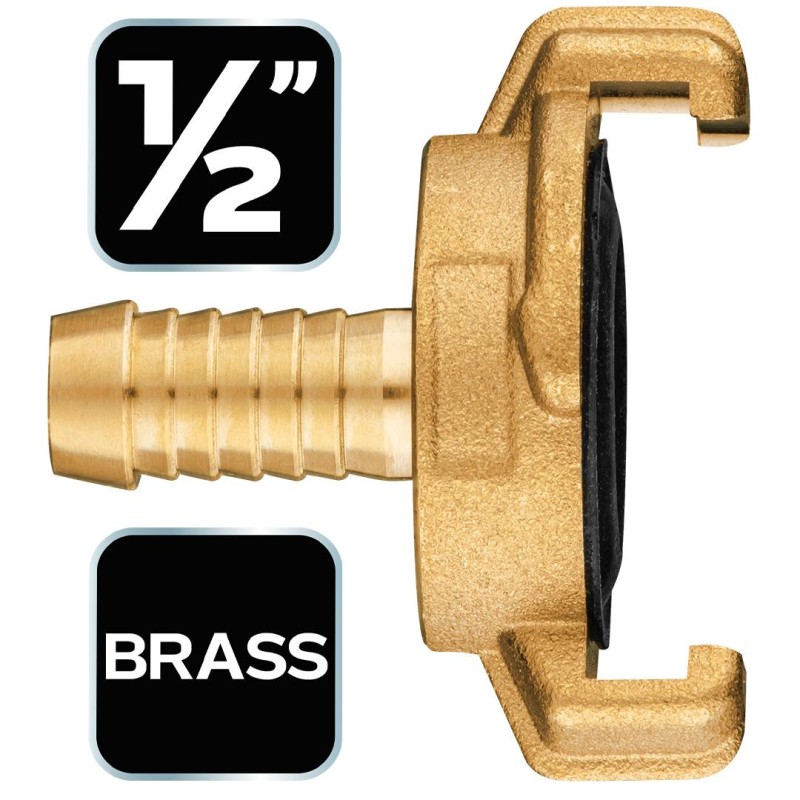 Réz tömlőcsatlakozó, körmös, bajonett záras, 1/2'' (15-620)
