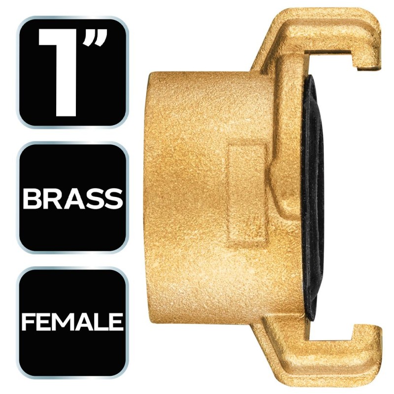 Réz gyorscsatlakozó, belső menetes, körmös, bajonett záras 1'' (15-632)