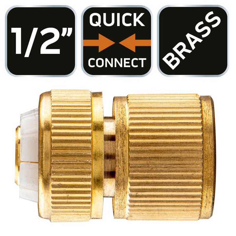 Tömlő gyorscsatlakozó 1/2'', réz (15-730) Tömlő gyorscsatlakozó 1/2'', réz (15-730)