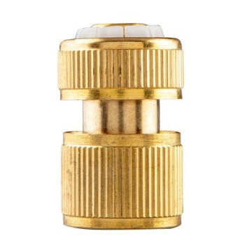 Tömlő gyorscsatlakozó 1/2'', vízstoppos, réz (15-731)