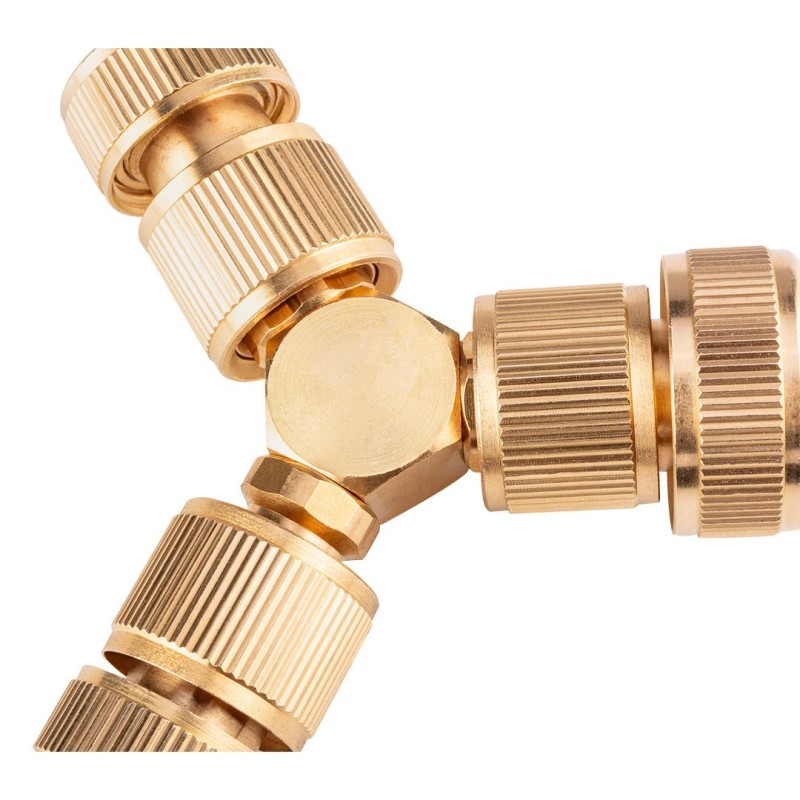 Tömlő gyorscsatlakozó 1/2'', vízstoppos, réz (15-731)