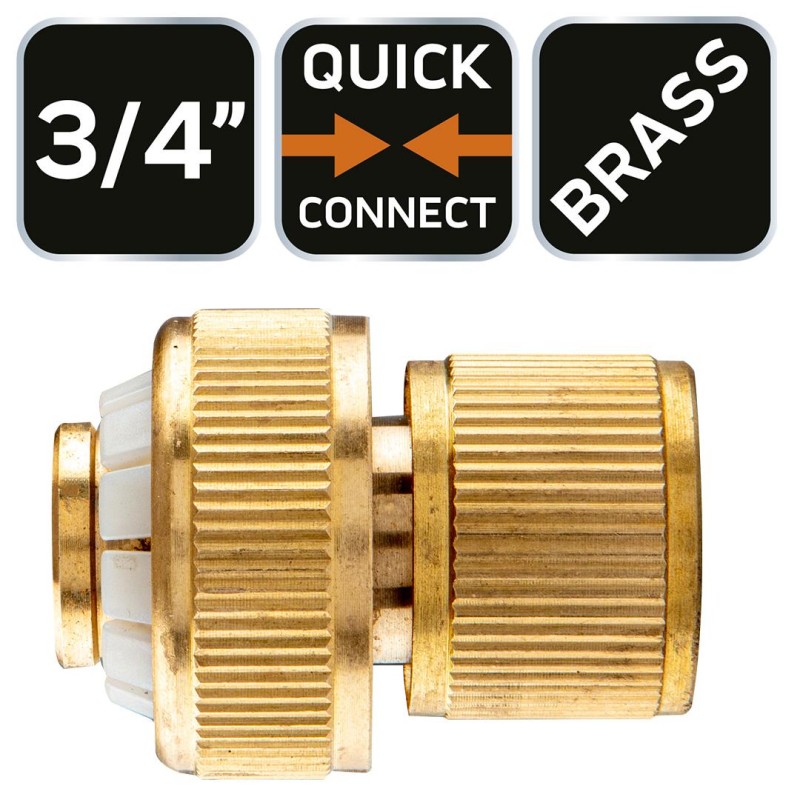 Tömlő gyorscsatlakozó 3/4'', réz (15-732)