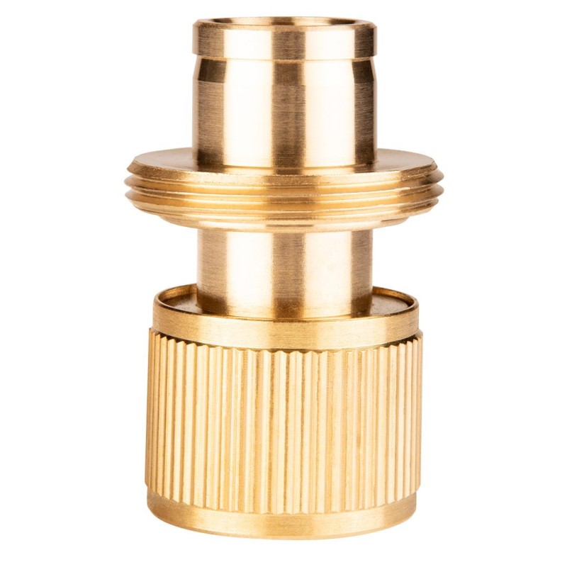 Tömlő gyorscsatlakozó 3/4'', vízstoppos, réz (15-733)