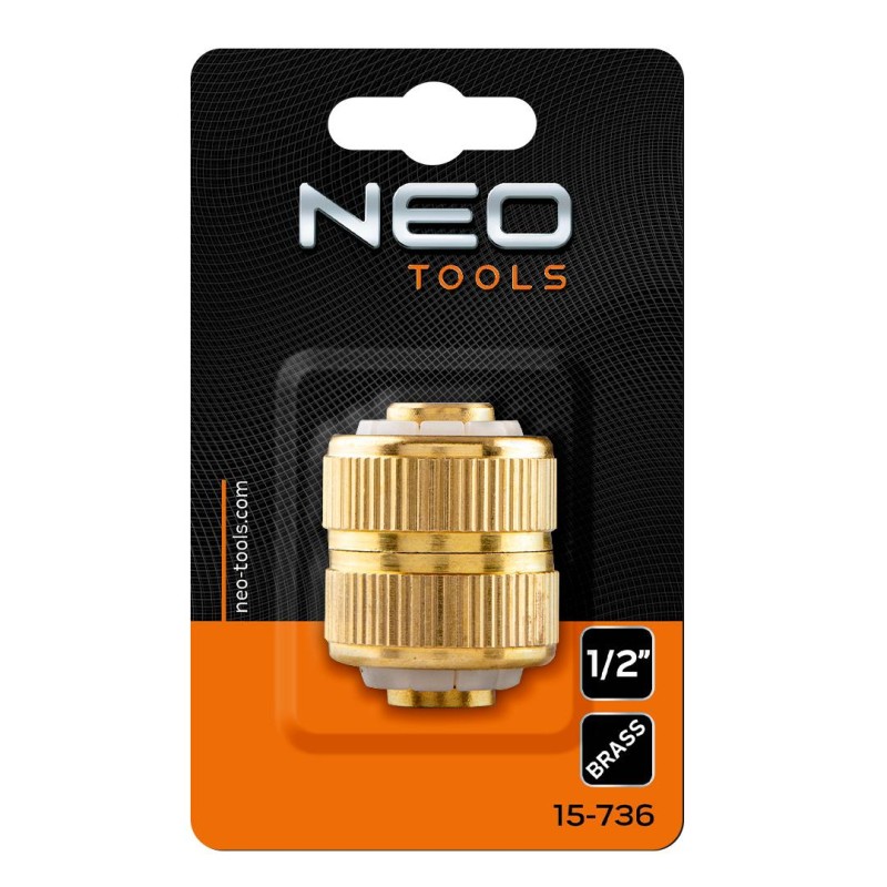 Tömlőtoldó csatlakozó 1/2'', réz (15-736)