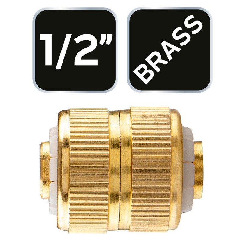 Tömlőtoldó csatlakozó 1/2'', réz (15-736)