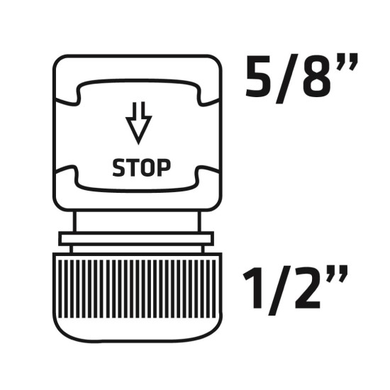 Tömlő gyorscsatlakozó 1/2'' vizstoppos, kétkomponensű (15G731)