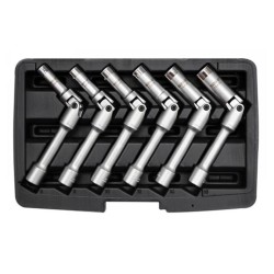 YATO Csuklós gyertyakulcs készlet 6 részes 8 / 9 / 10 / 12 / 14 / 16 mm 3/8' CrV (YT-0534)