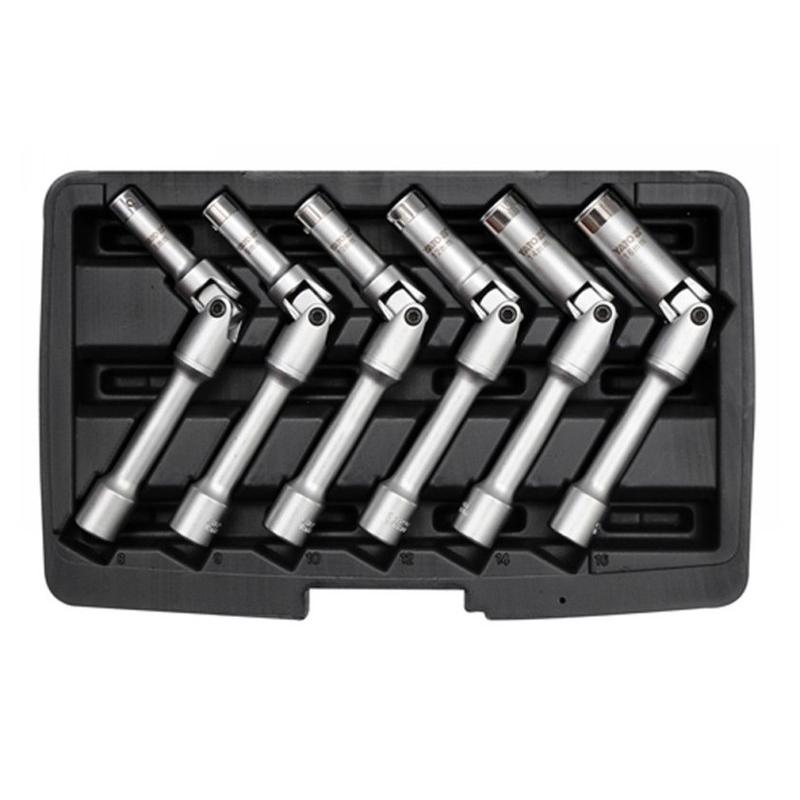 YATO Csuklós gyertyakulcs készlet 6 részes 8 / 9 / 10 / 12 / 14 / 16 mm 3/8' CrV (YT-0534)