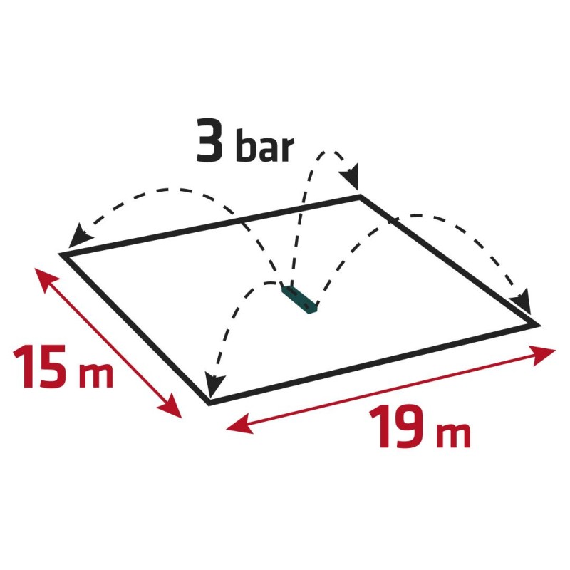 Négyszögesőztető, billenő, öntöző, 15x19m - 285 m2, 18 fúvóka (15G772)