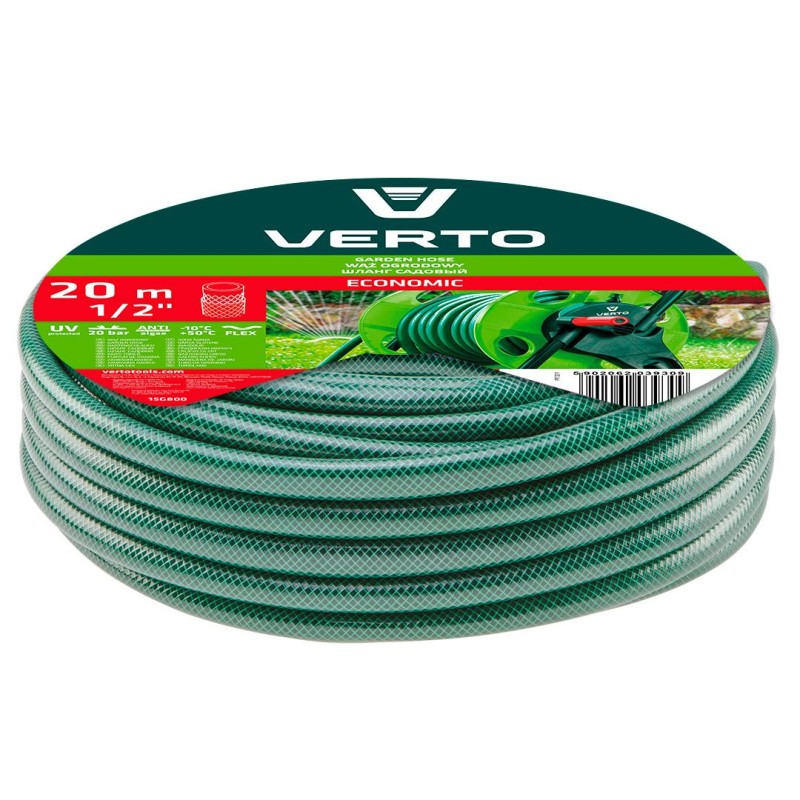 Locsolótömlő 20 m, 1/2'', ECONOMIC, zöld (15G800)
